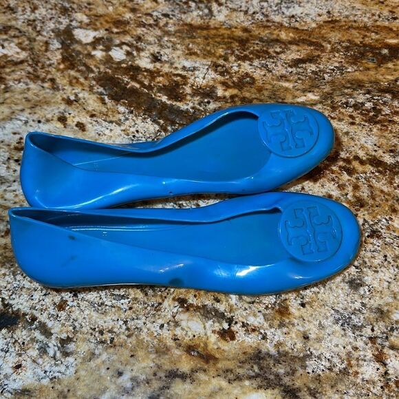 Tory Burch Blue Jelly Flats - Picture 2 of 5